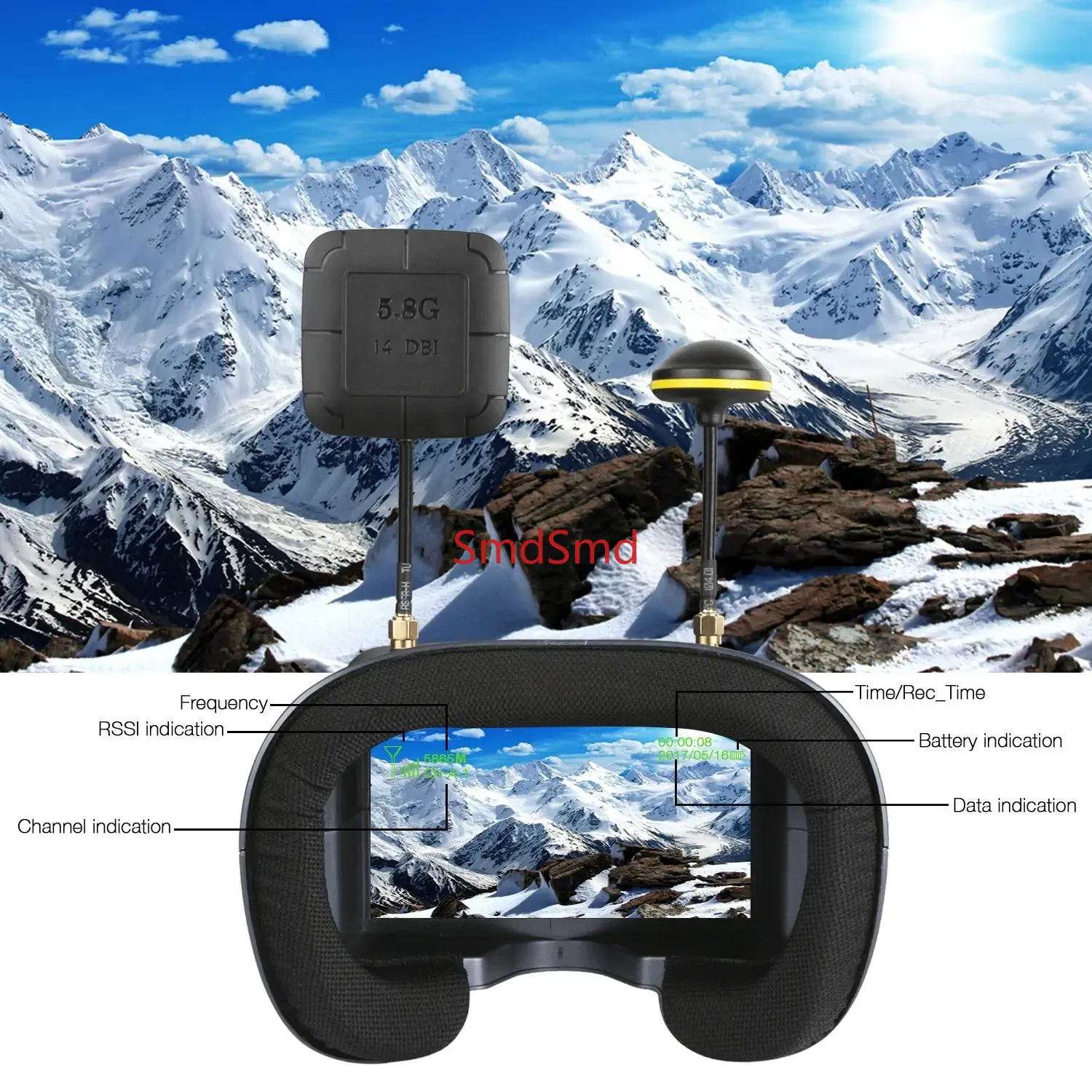 Gafas FPV 008D PRO, receptor d - Fpv Drone Goggles reseña y precio